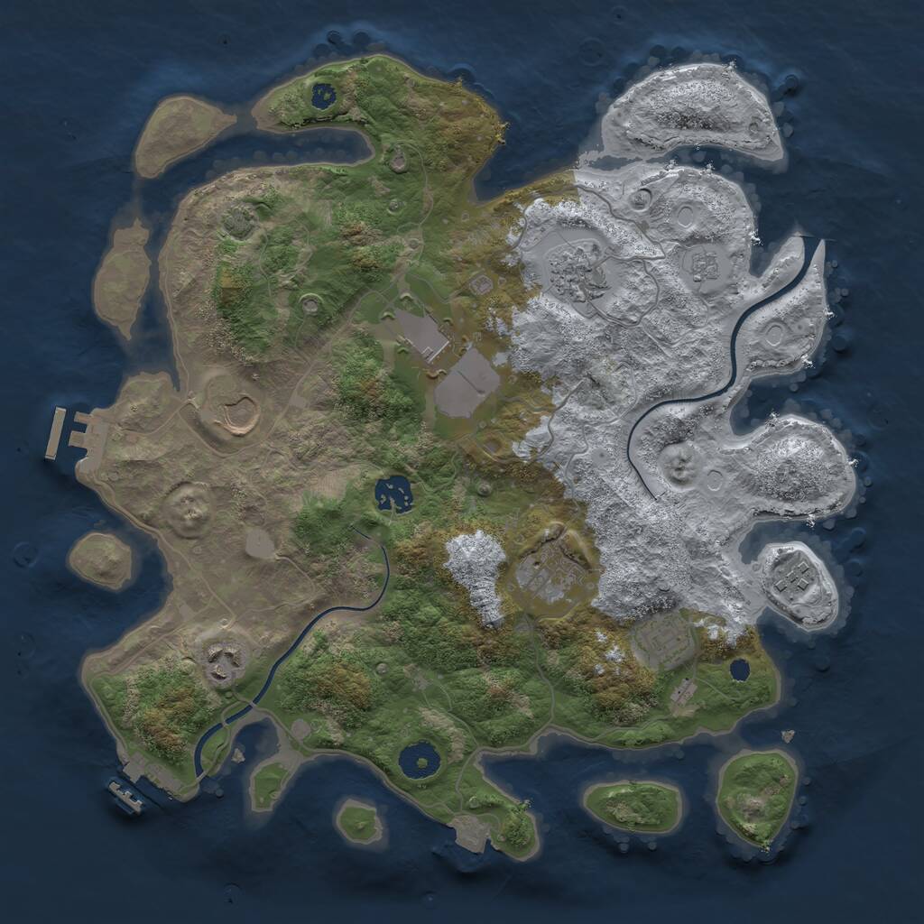 Rust Map: Procedural Map, Size: 3576, Seed: 3639, 13 Monuments