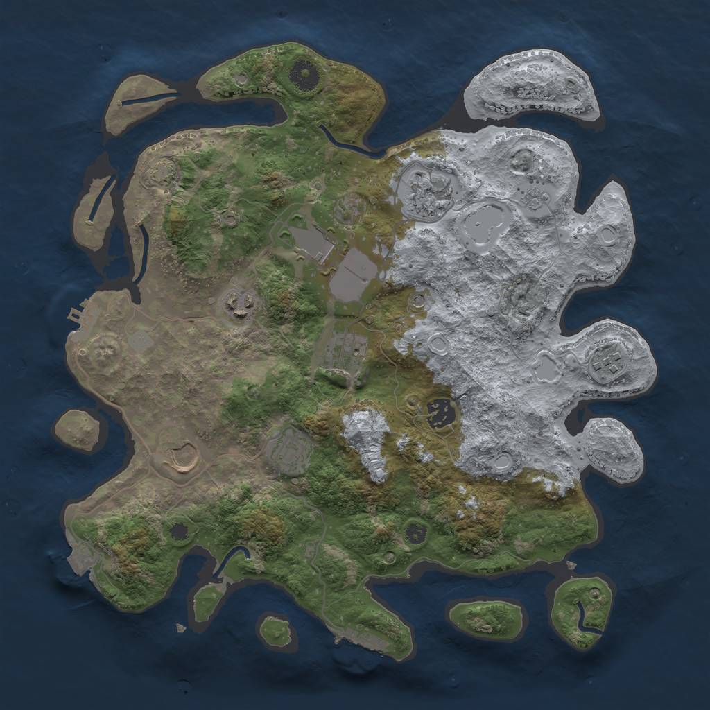 Rust Map: Procedural Map, Size: 3576, Seed: 3639, 16 Monuments