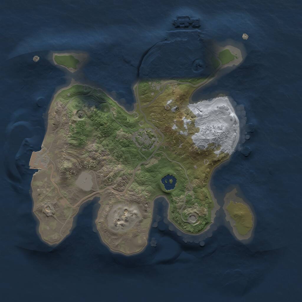 Rust Map: Procedural Map, Size: 2000, Seed: 51918, 3 Monuments