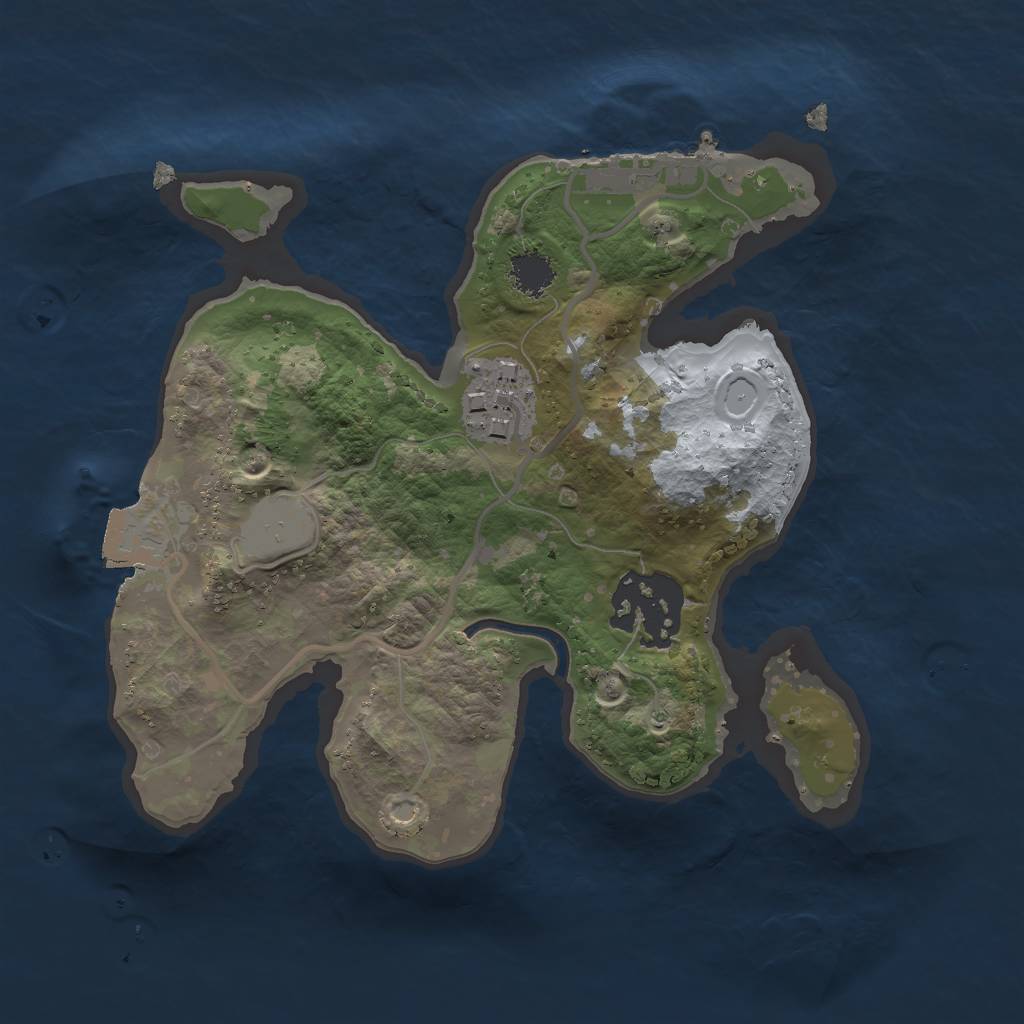 Rust Map: Procedural Map, Size: 2000, Seed: 51918, 6 Monuments