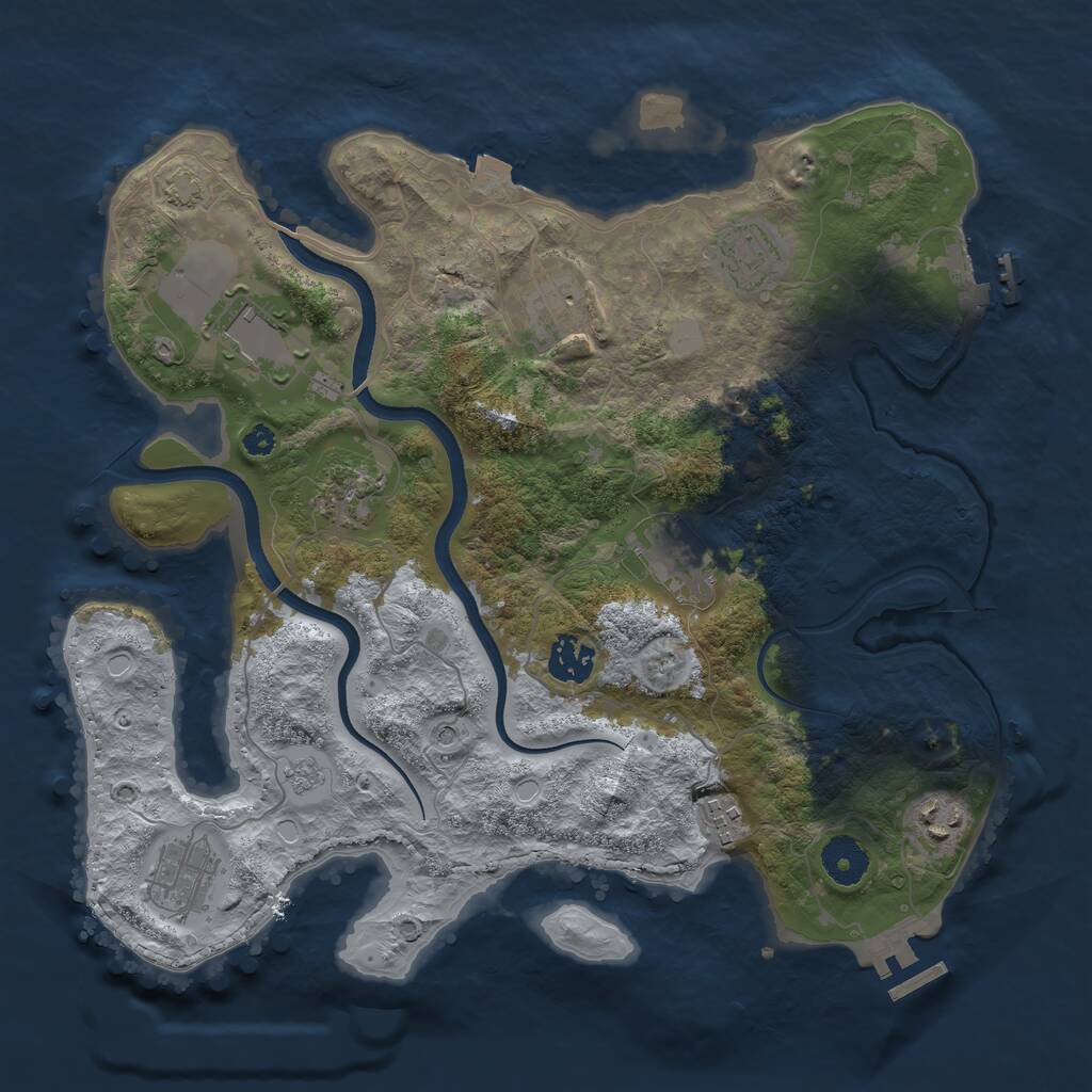 Rust Map: Procedural Map, Size: 3500, Seed: 98489646, 15 Monuments
