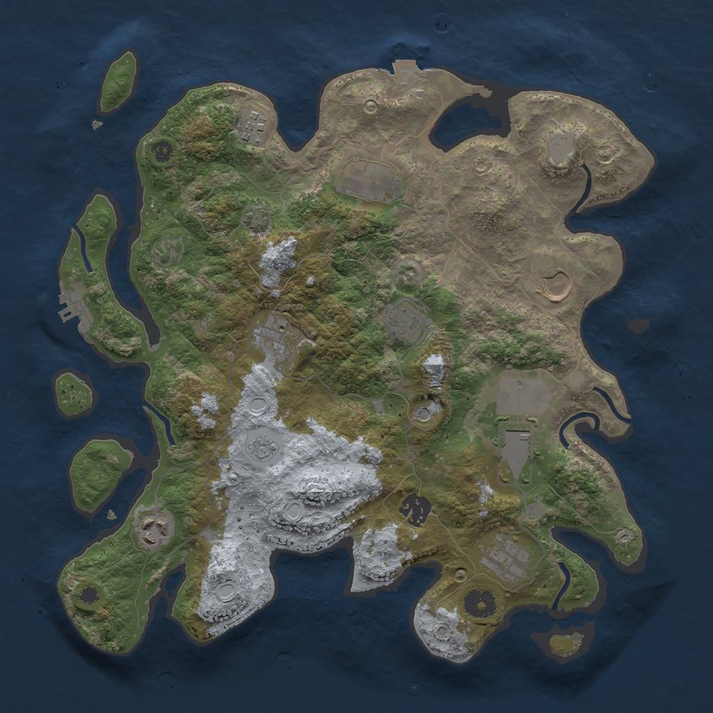 Rust Map: Procedural Map, Size: 3500, Seed: 872431312, 16 Monuments