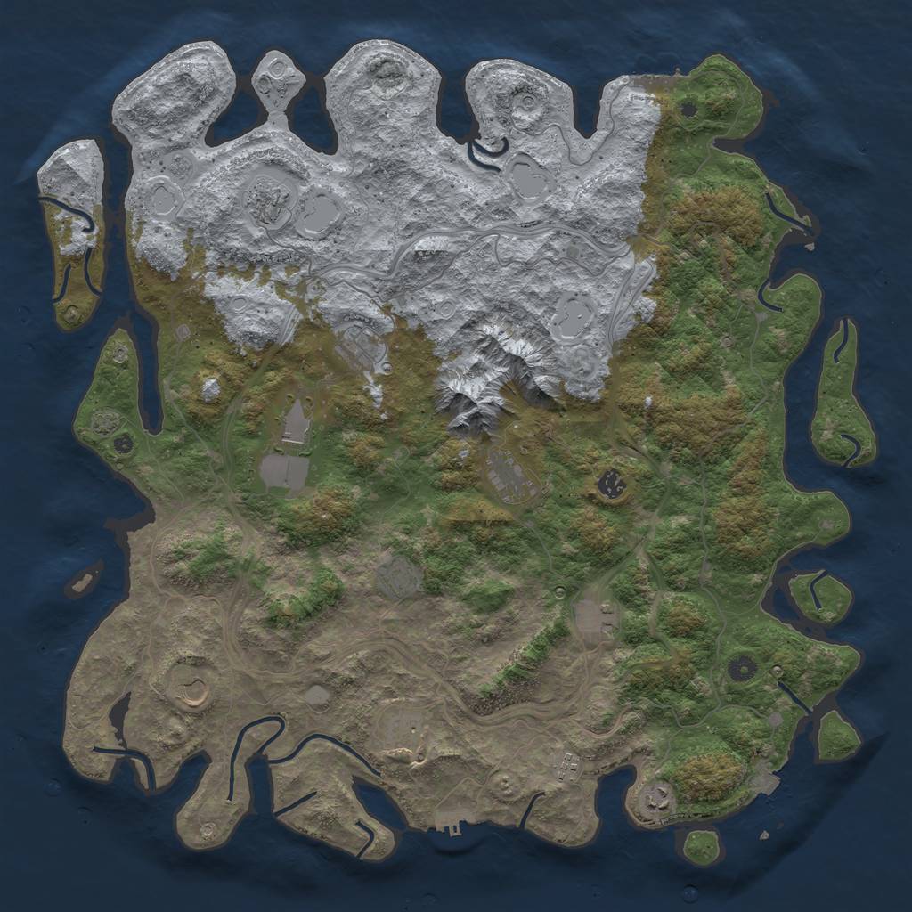 Rust Map: Procedural Map, Size: 5000, Seed: 58473846, 19 Monuments