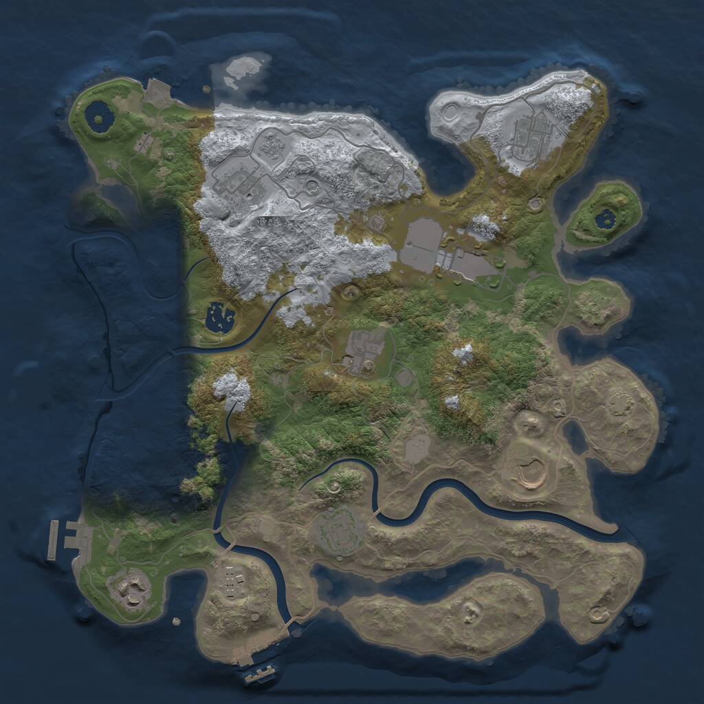 Rust Map: Procedural Map, Size: 3500, Seed: 6293648, 15 Monuments