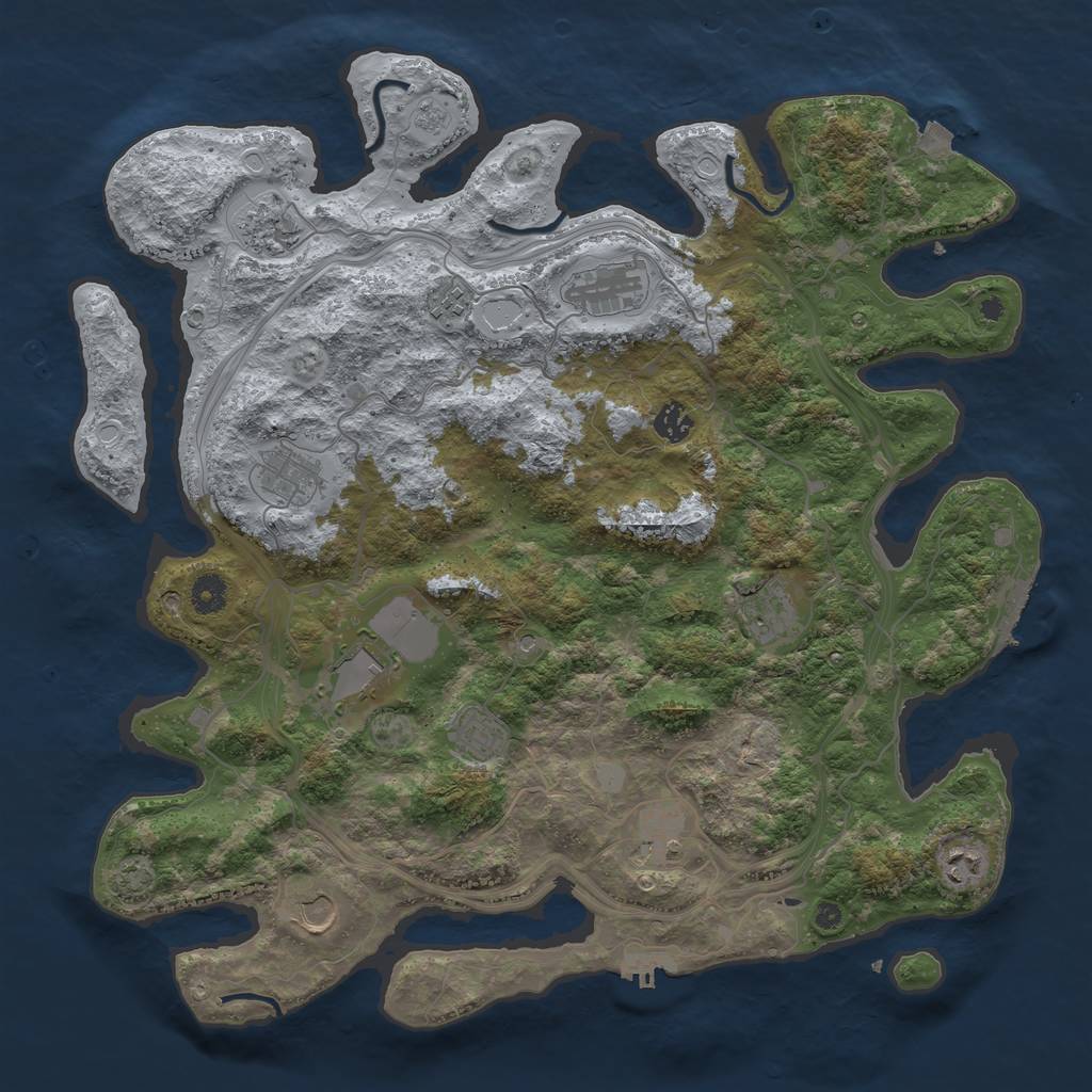Rust Map: Procedural Map, Size: 4250, Seed: 8115338, 19 Monuments