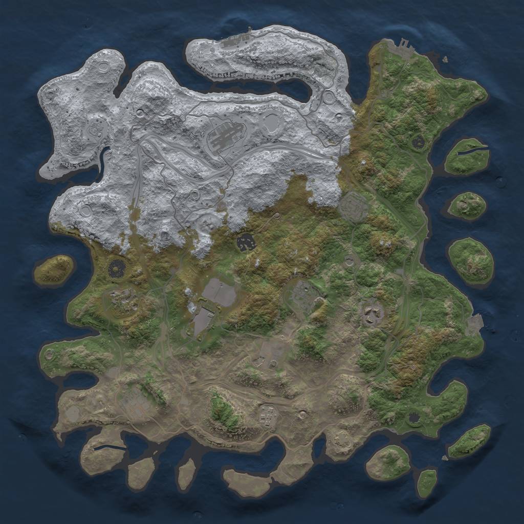 Rust Map: Procedural Map, Size: 4250, Seed: 1855312141, 18 Monuments