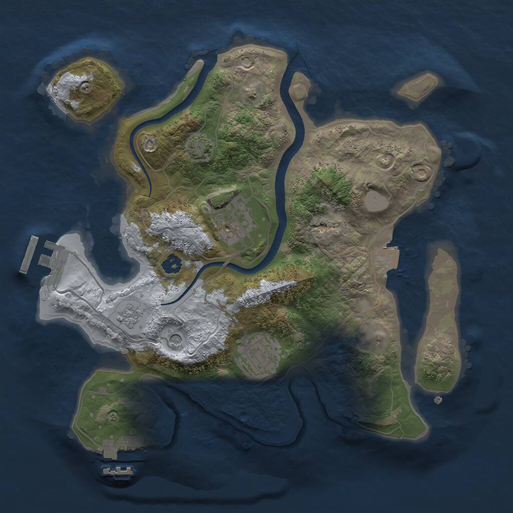 Rust Map: Procedural Map, Size: 2650, Seed: 50001, 8 Monuments