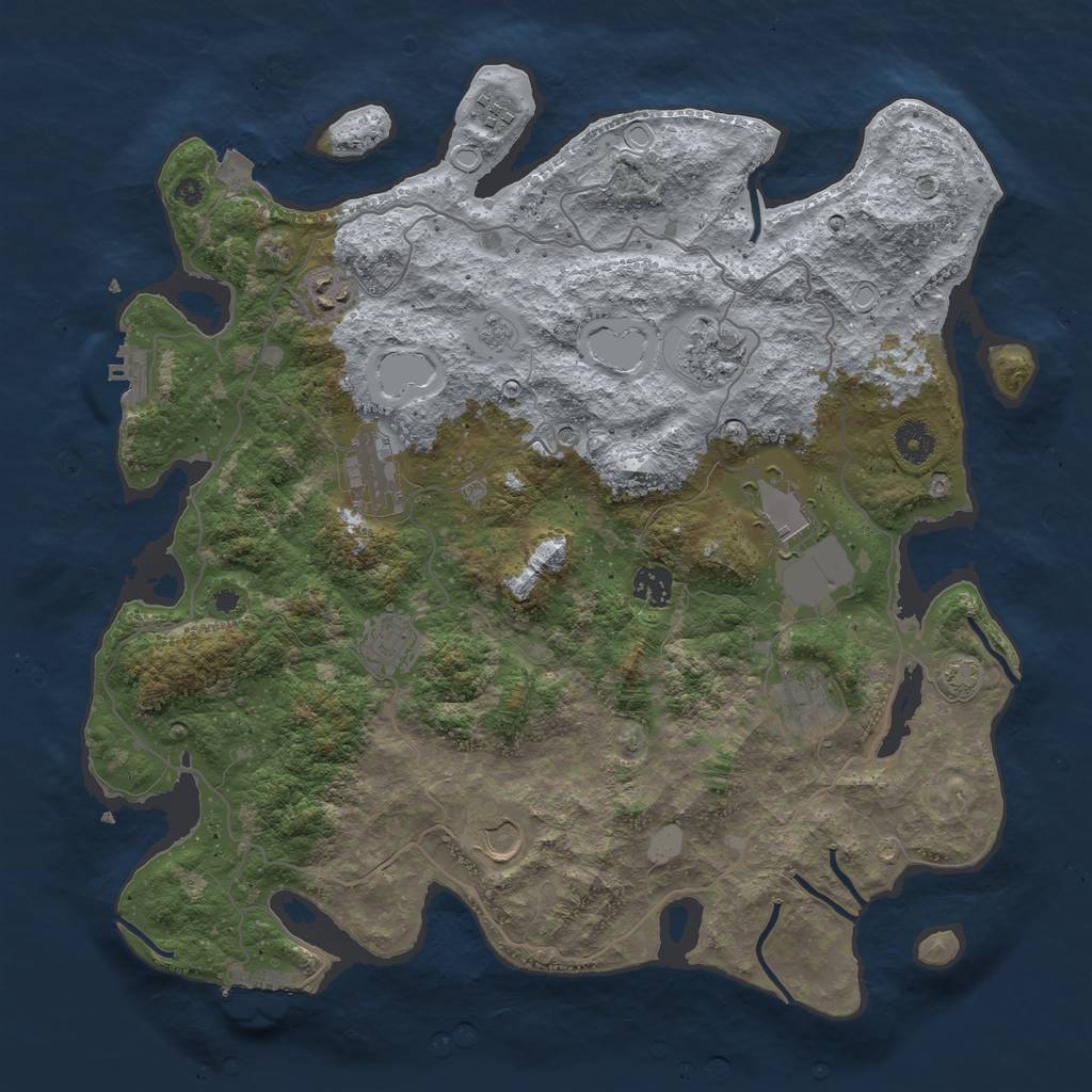 Rust Map: Procedural Map, Size: 4000, Seed: 913220358, 17 Monuments
