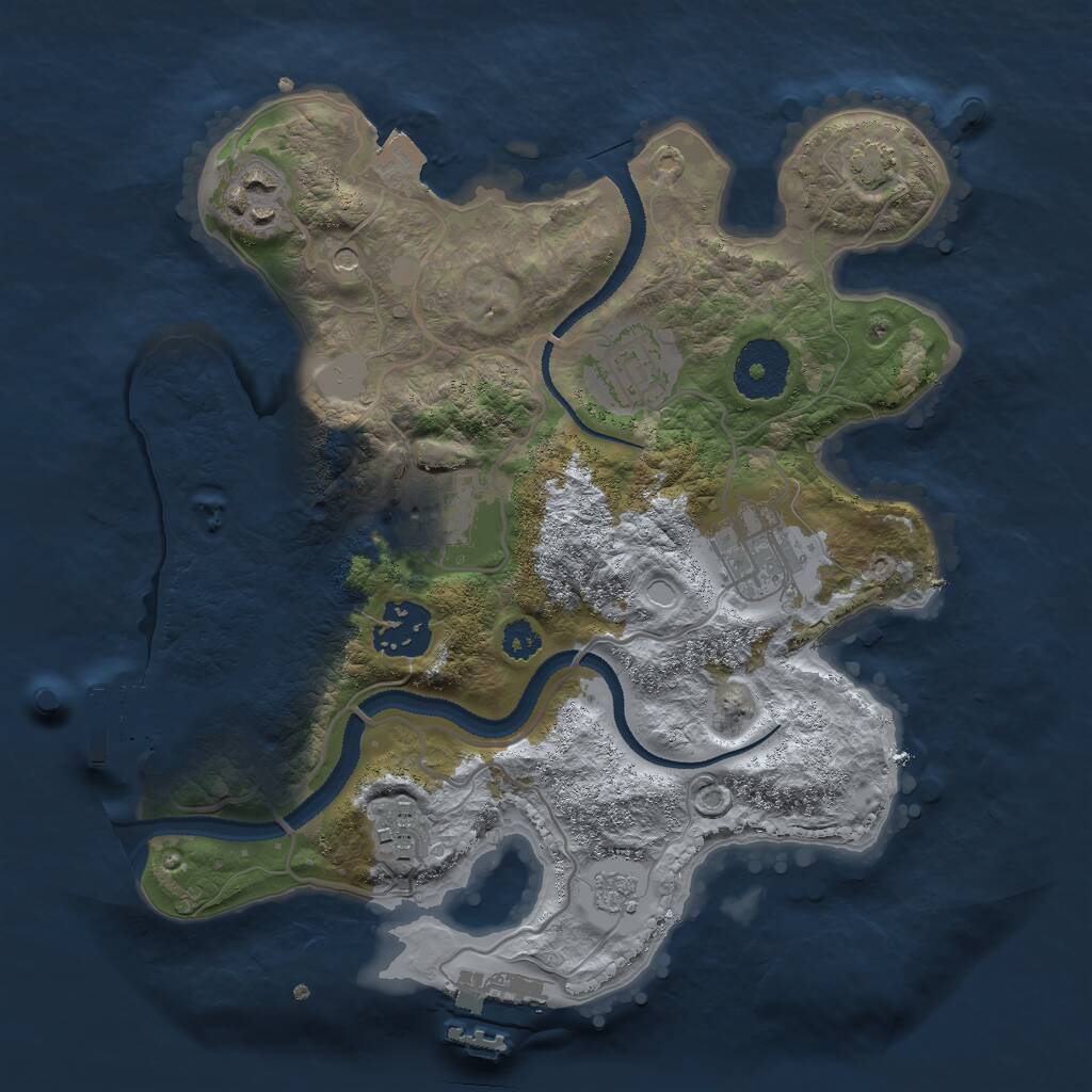 Rust Map: Procedural Map, Size: 2800, Seed: 41414141, 12 Monuments