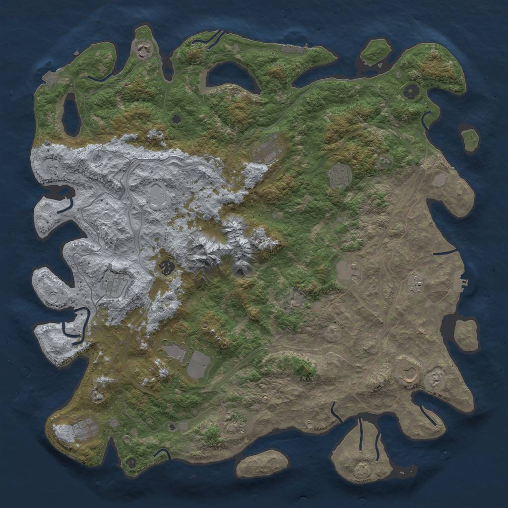 Rust Map: Procedural Map, Size: 5000, Seed: 20072022, 19 Monuments