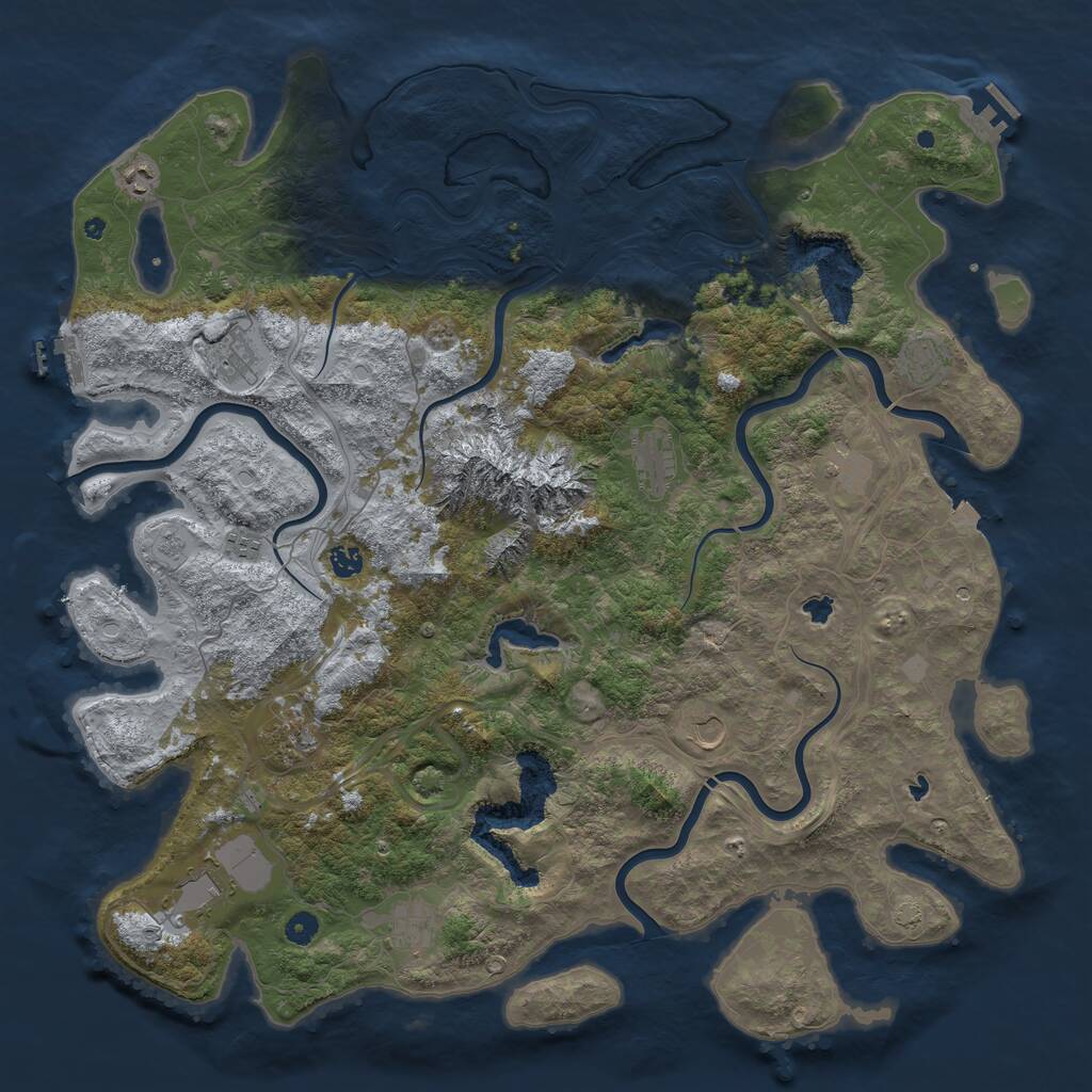 Rust Map: Procedural Map, Size: 5000, Seed: 20072022, 17 Monuments