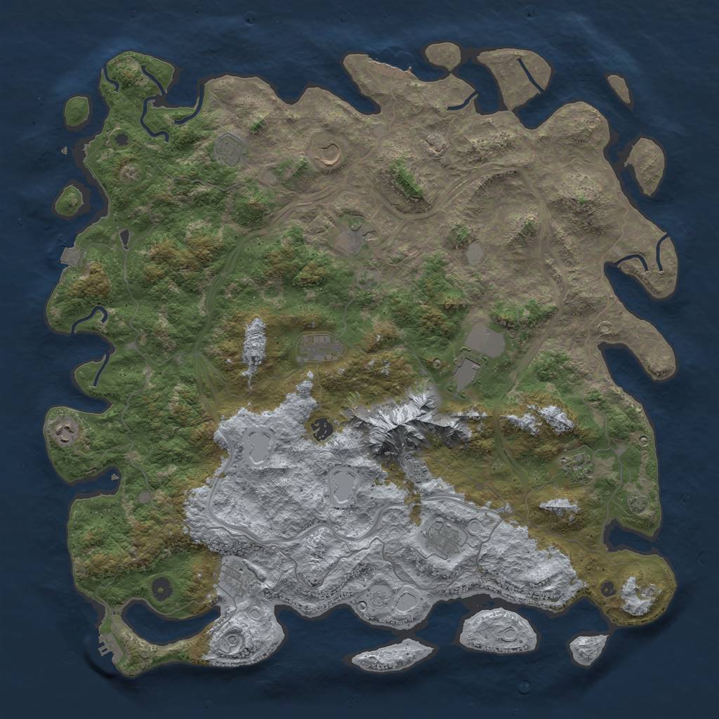 Rust Map: Procedural Map, Size: 5000, Seed: 1409408088, 19 Monuments