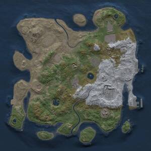 Thumbnail Rust Map: Procedural Map, Size: 3500, Seed: 2069763753, 14 Monuments