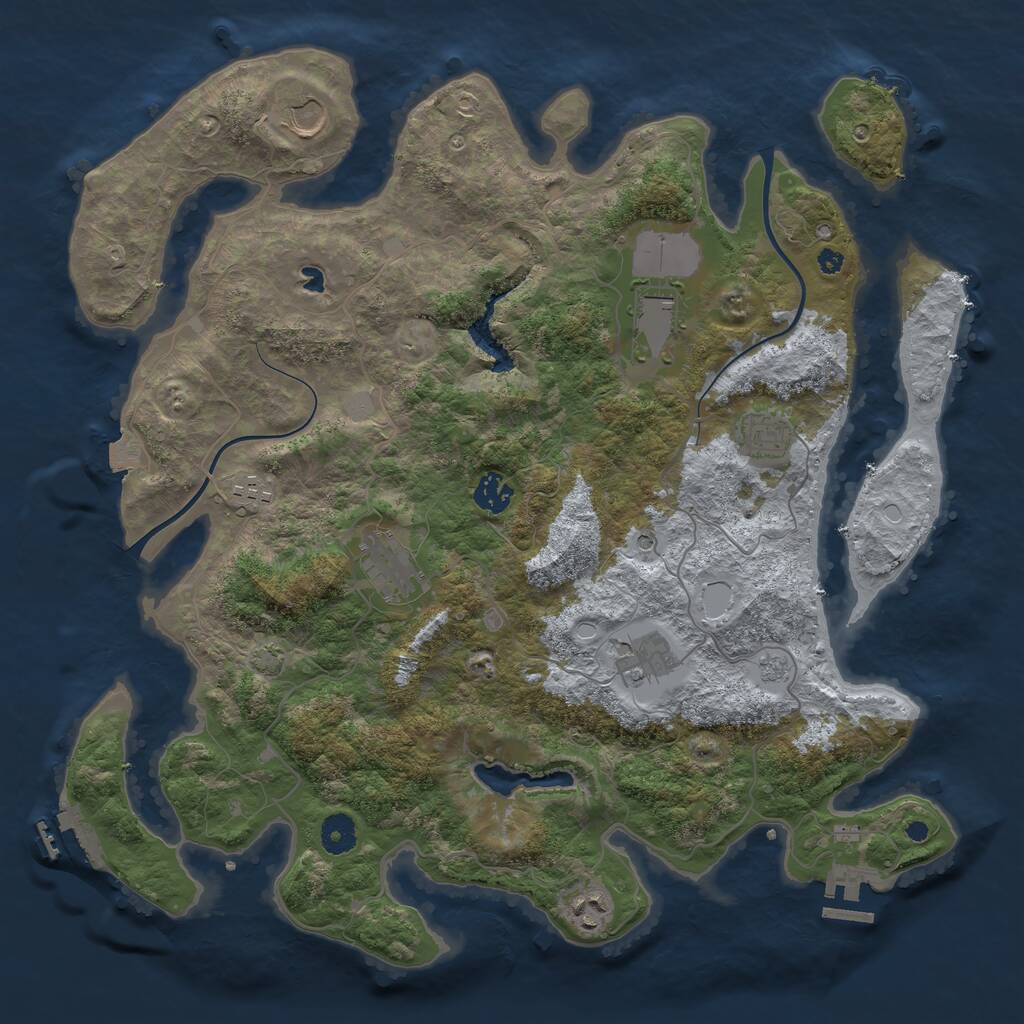 Rust Map: Procedural Map, Size: 4000, Seed: 141545182, 14 Monuments