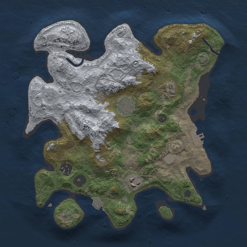 Rust Map: Procedural Map, Size: 3000, Seed: 513304985, 11 Monuments