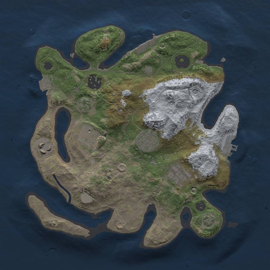 Rust Map: Procedural Map, Size: 2800, Seed: 42424242, 12 Monuments