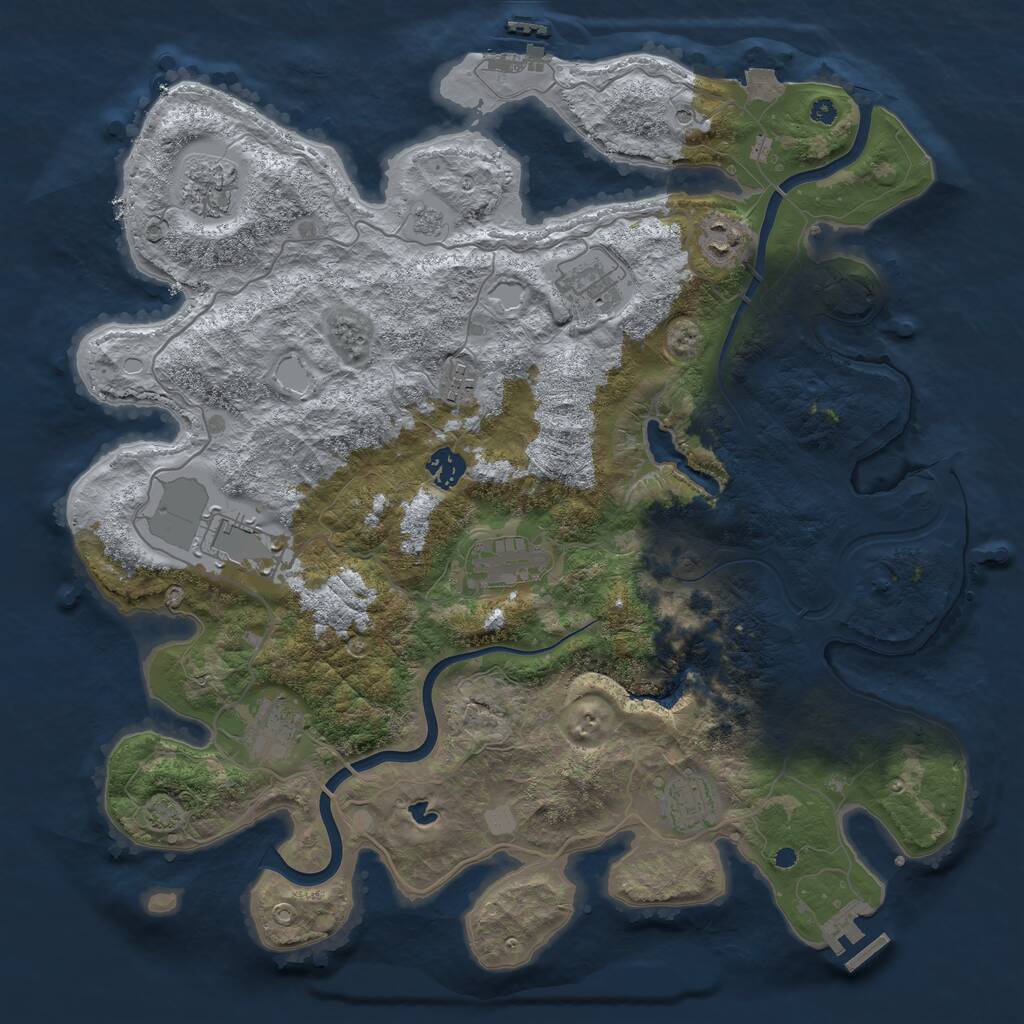 Rust Map: Procedural Map, Size: 4000, Seed: 603420740, 15 Monuments