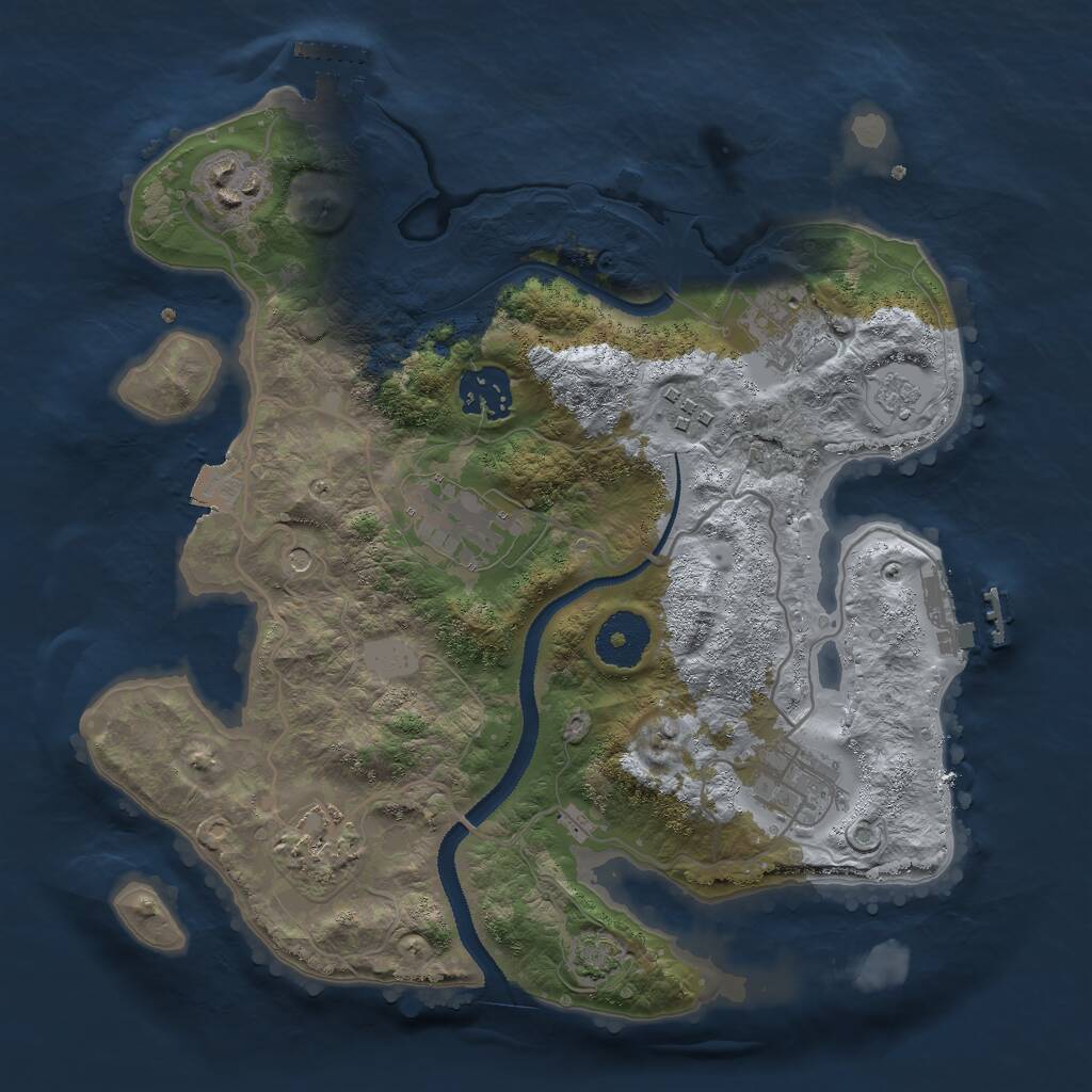 Rust Map: Procedural Map, Size: 3000, Seed: 16437, 13 Monuments