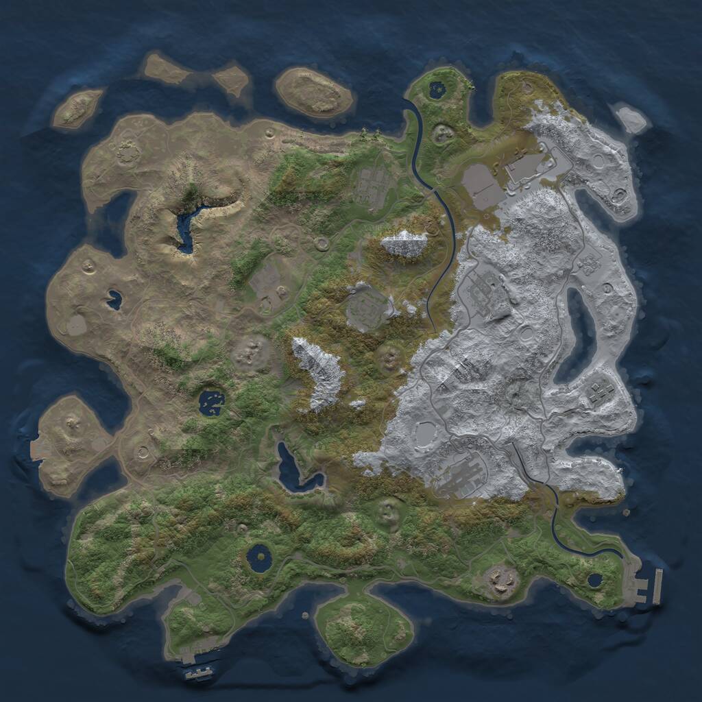 Rust Map: Procedural Map, Size: 4000, Seed: 715031002, 15 Monuments