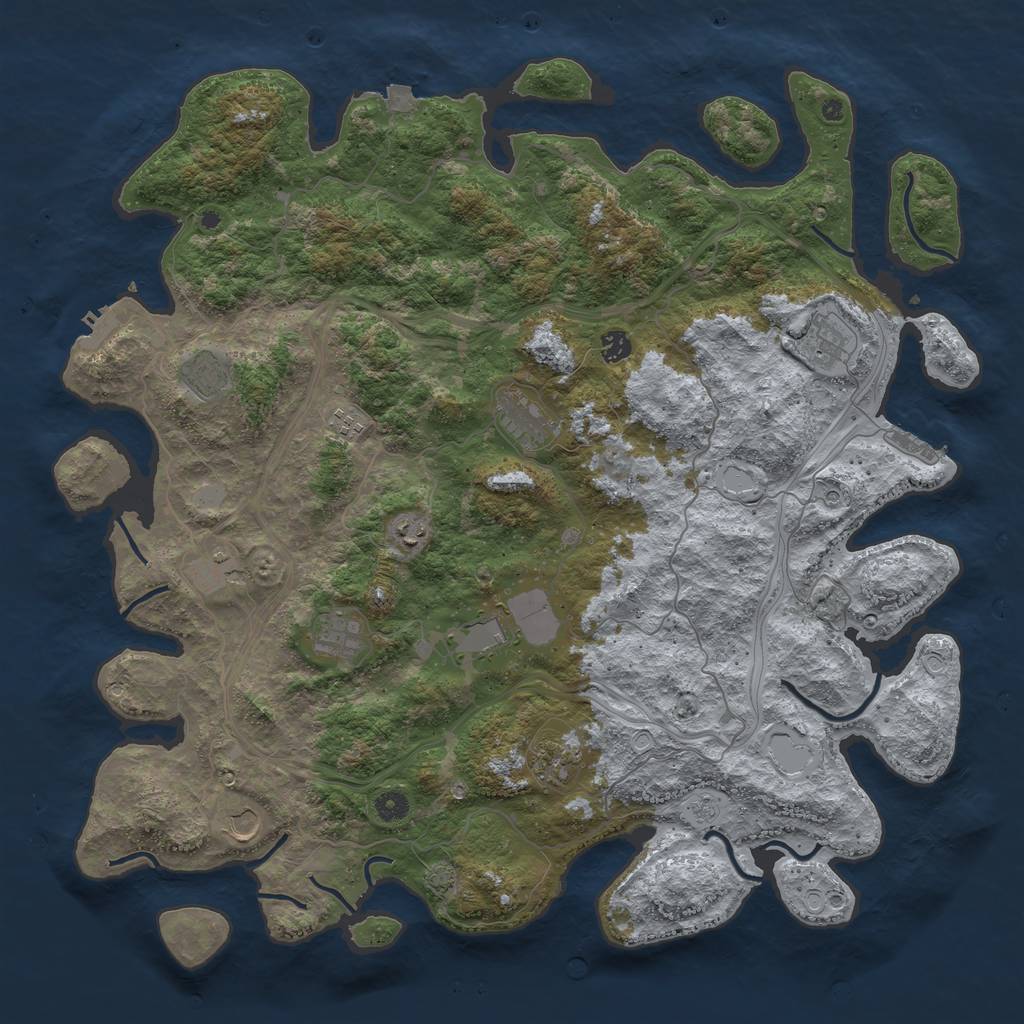 Rust Map: Procedural Map, Size: 4800, Seed: 699610627, 19 Monuments