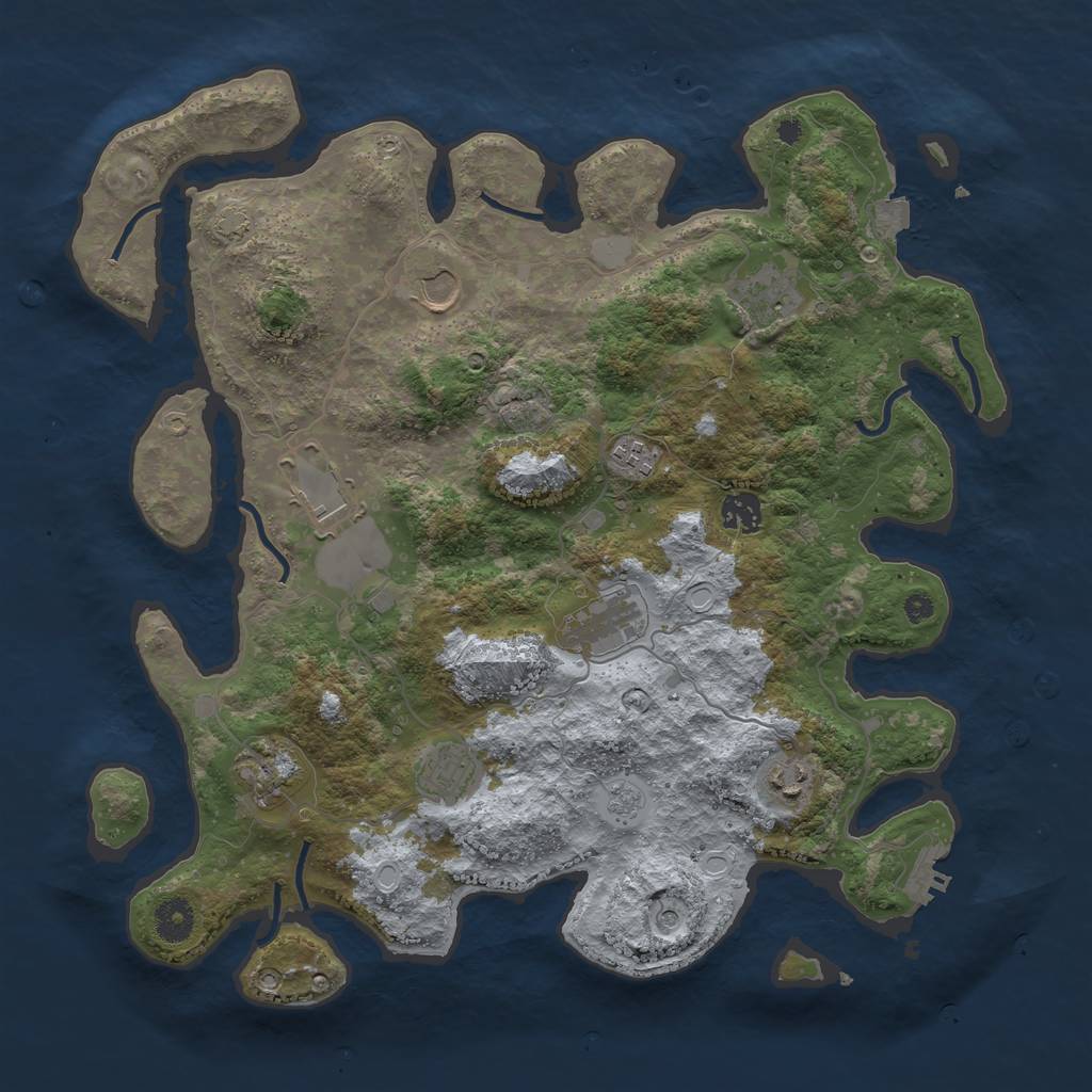 Rust Map: Procedural Map, Size: 3888, Seed: 4679, 16 Monuments