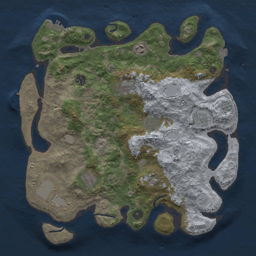 Rust Map: Procedural Map, Size: 3750, Seed: 1403290956, 17 Monuments
