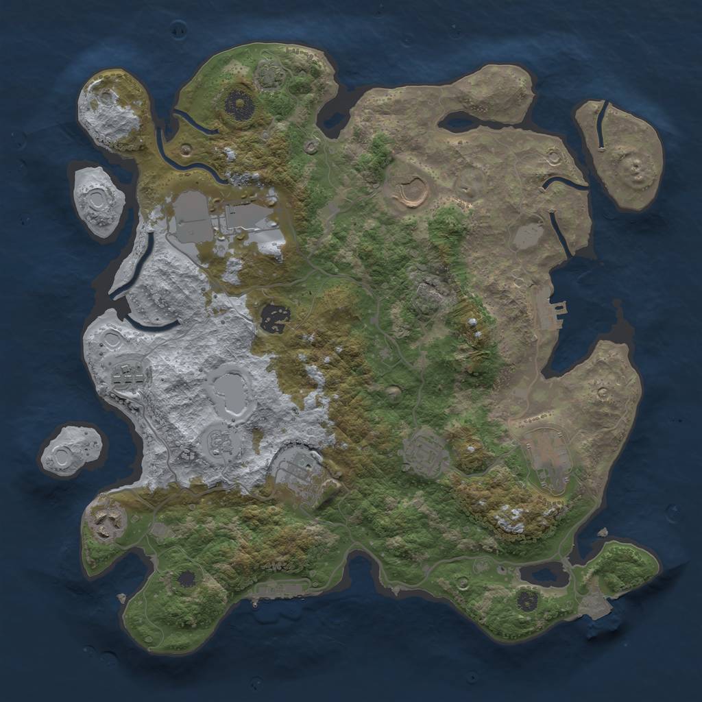 Rust Map: Procedural Map, Size: 3500, Seed: 867837159, 15 Monuments