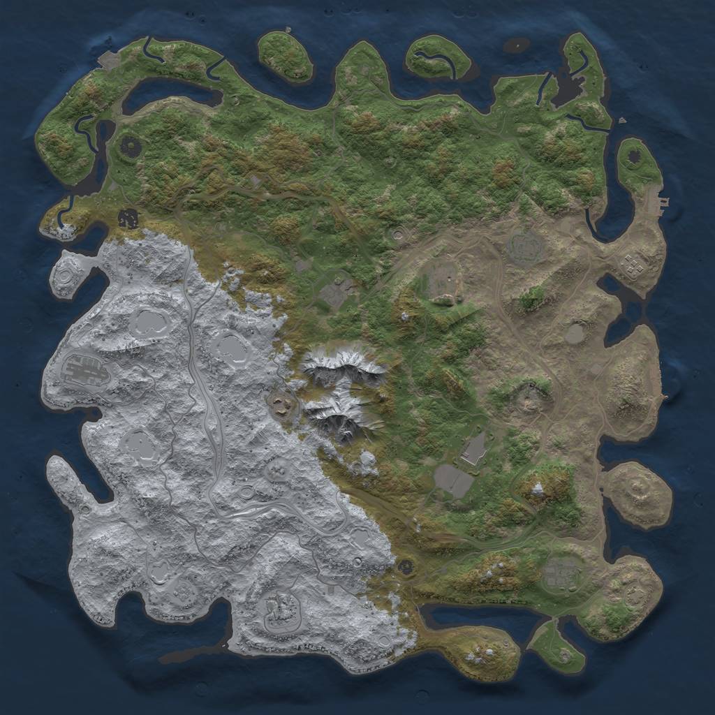 Rust Map: Procedural Map, Size: 5000, Seed: 28041972, 18 Monuments