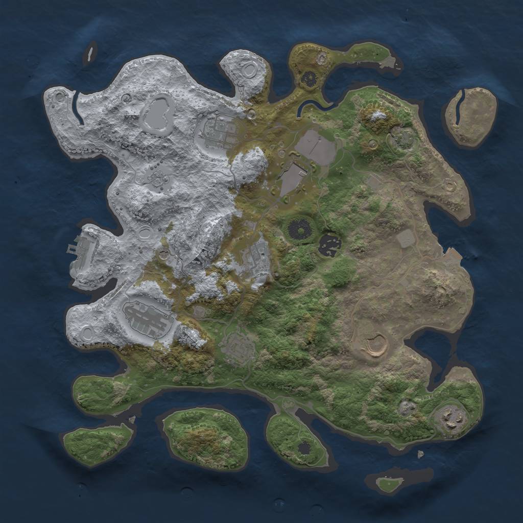 Rust Map: Procedural Map, Size: 3500, Seed: 2015177858, 15 Monuments