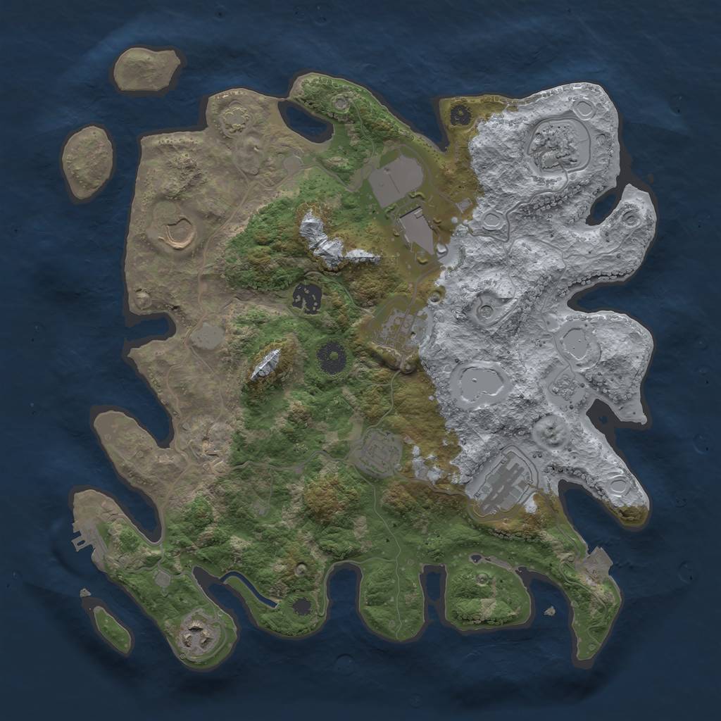 Rust Map: Procedural Map, Size: 3500, Seed: 778456944, 15 Monuments