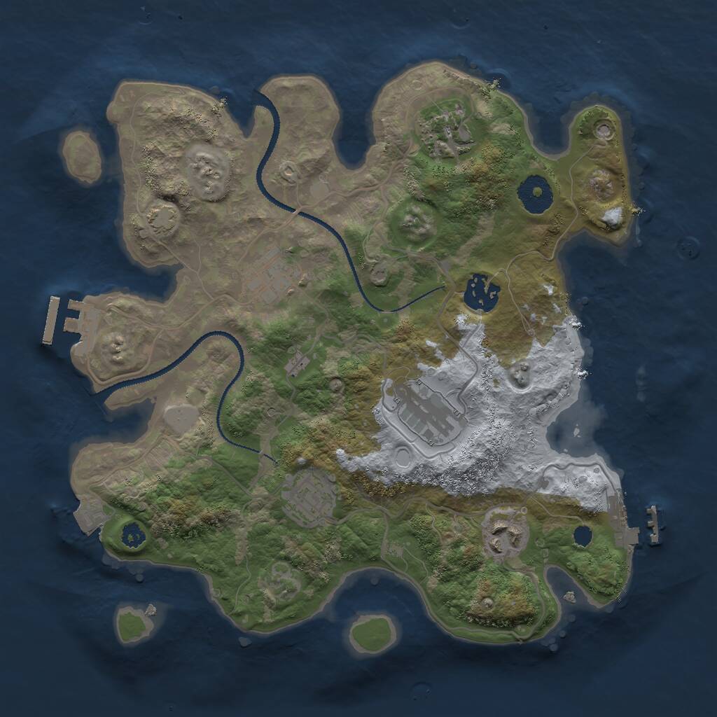Rust Map: Procedural Map, Size: 3000, Seed: 339066638, 10 Monuments