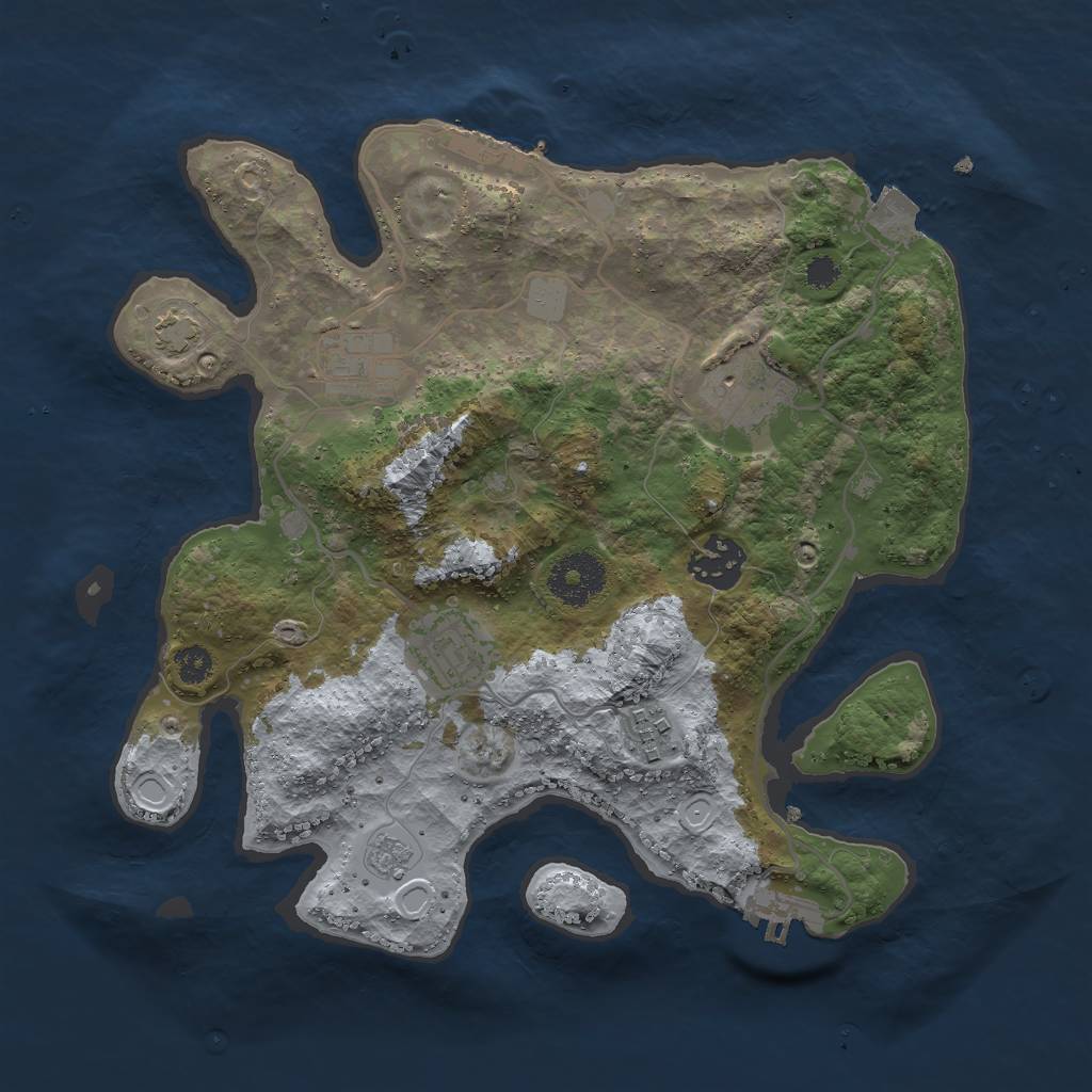 Rust Map: Procedural Map, Size: 3000, Seed: 699901354, 12 Monuments