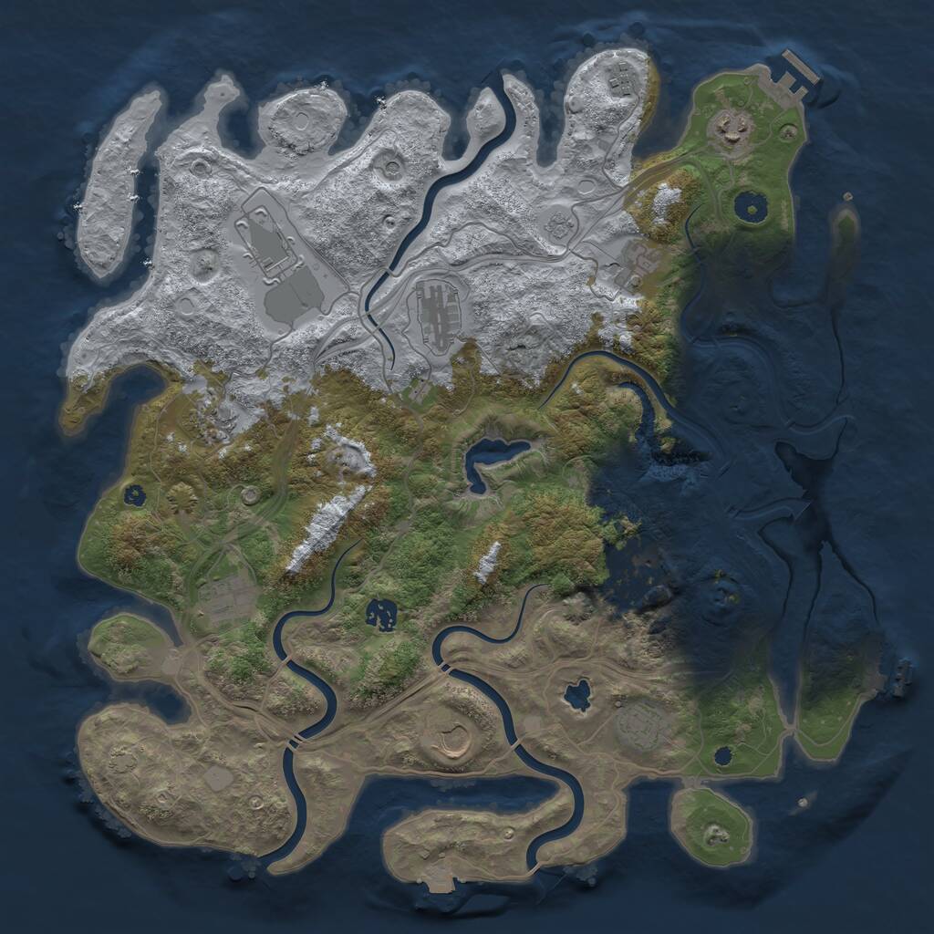 Rust Map: Procedural Map, Size: 4250, Seed: 239130319, 17 Monuments