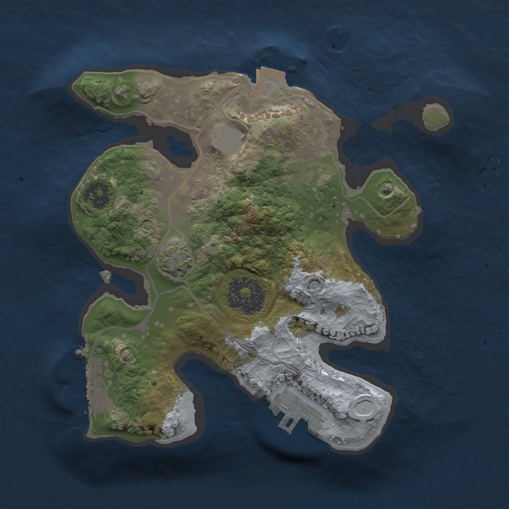 Rust Map: Procedural Map, Size: 2000, Seed: 660460815, 6 Monuments