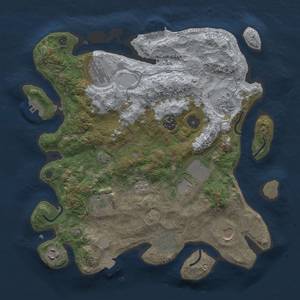 Thumbnail Rust Map: Procedural Map, Size: 3500, Seed: 597855743, 17 Monuments