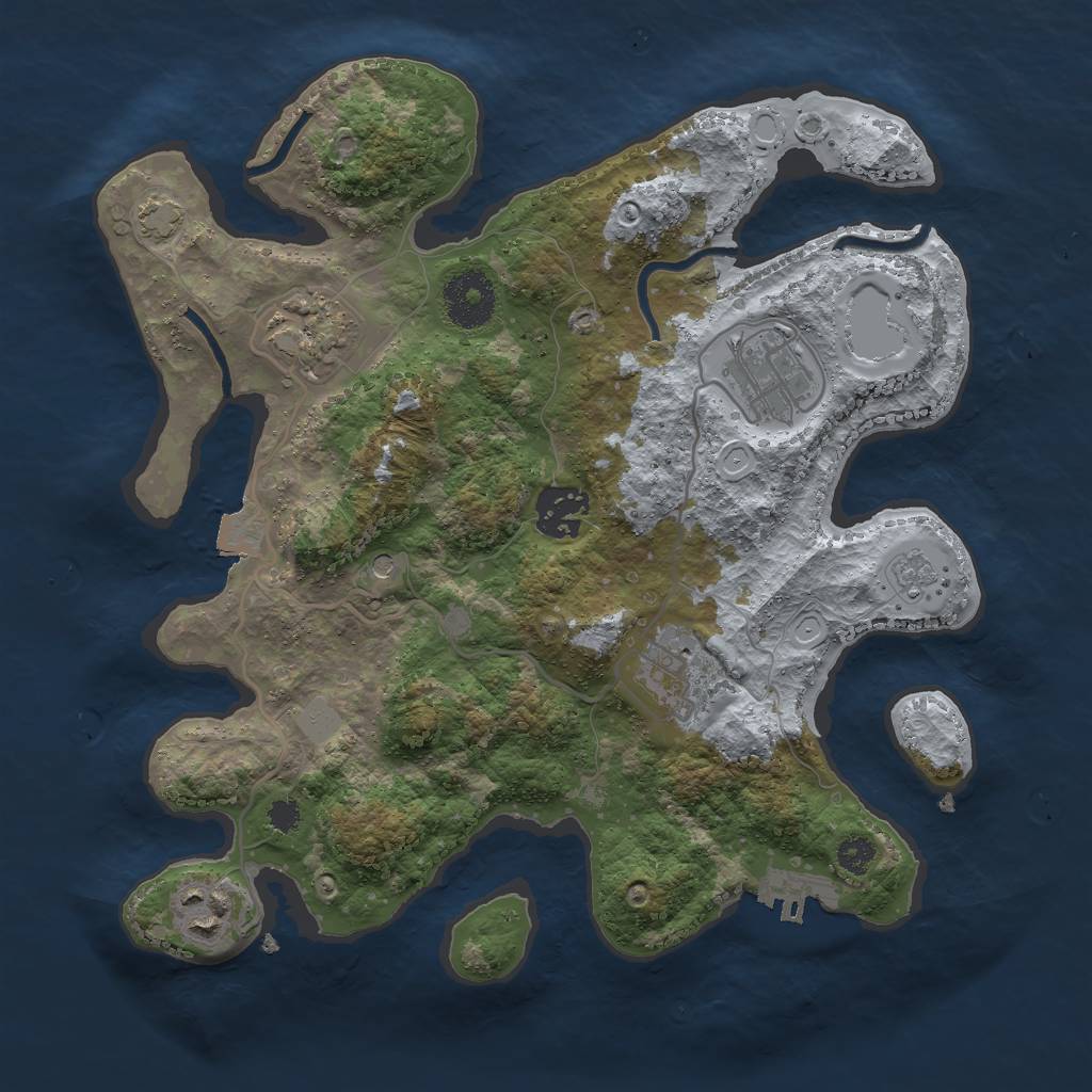 Rust Map: Procedural Map, Size: 3000, Seed: 723260183, 12 Monuments