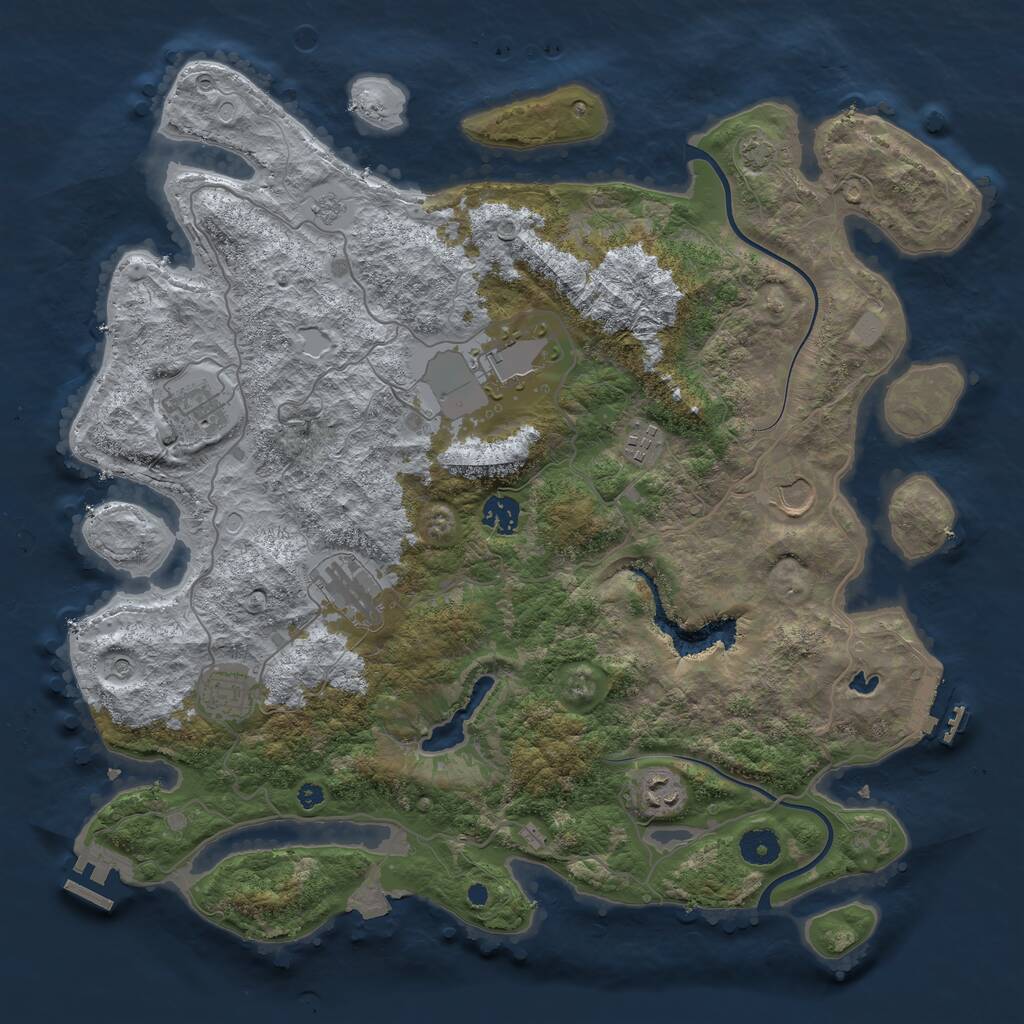 Rust Map: Procedural Map, Size: 4000, Seed: 1109431, 14 Monuments