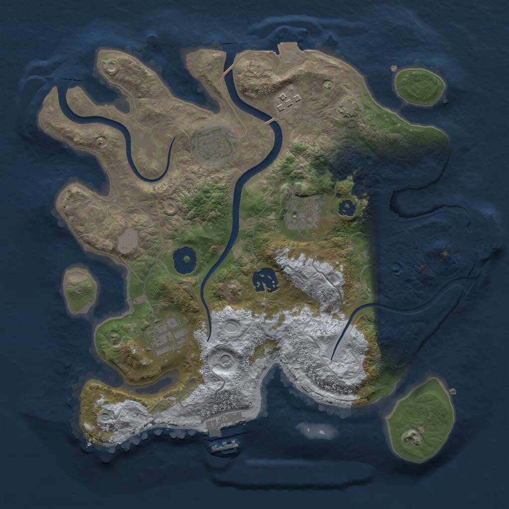 Rust Map: Procedural Map, Size: 3000, Seed: 869303495, 10 Monuments