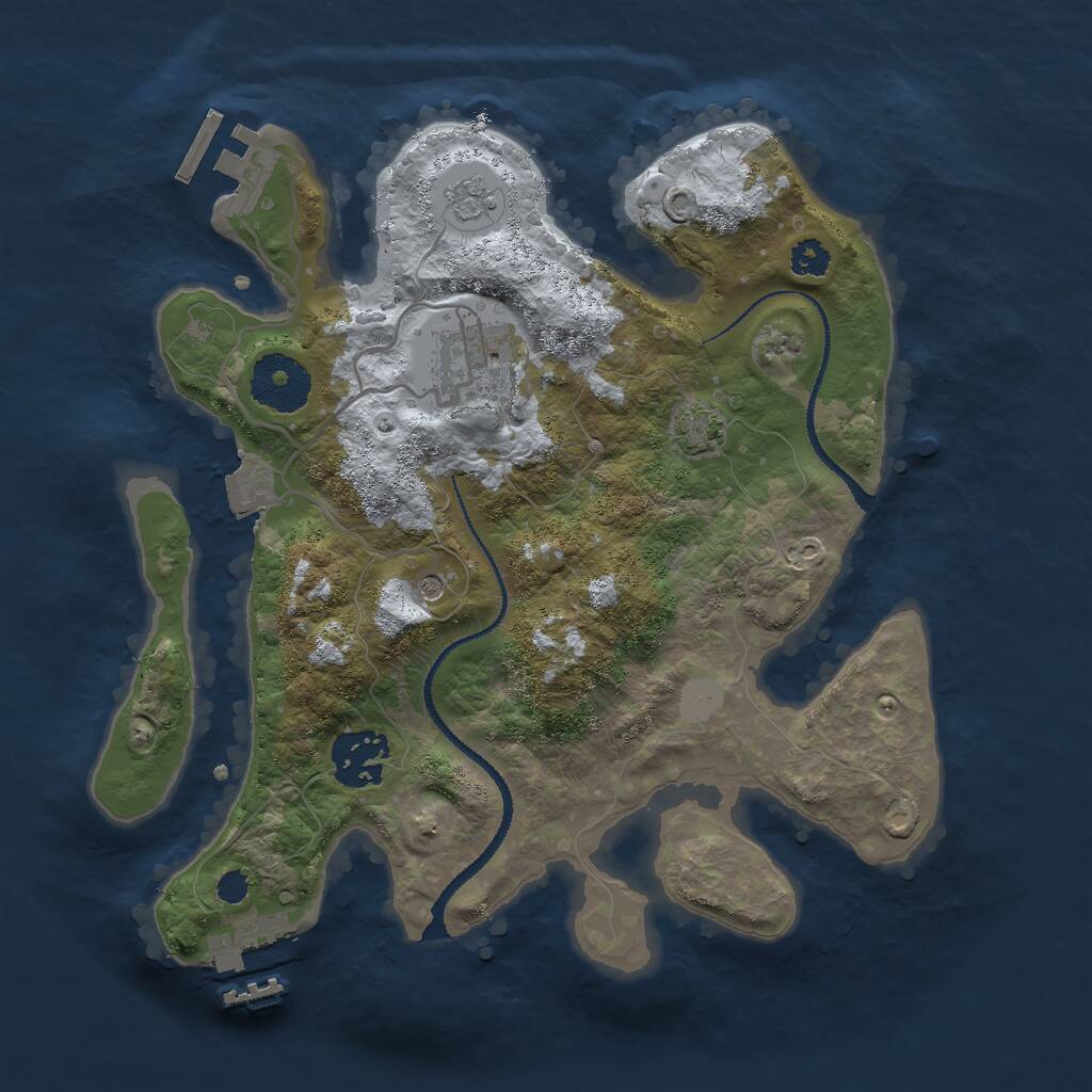 Rust Map: Procedural Map, Size: 2800, Seed: 1381362217, 8 Monuments