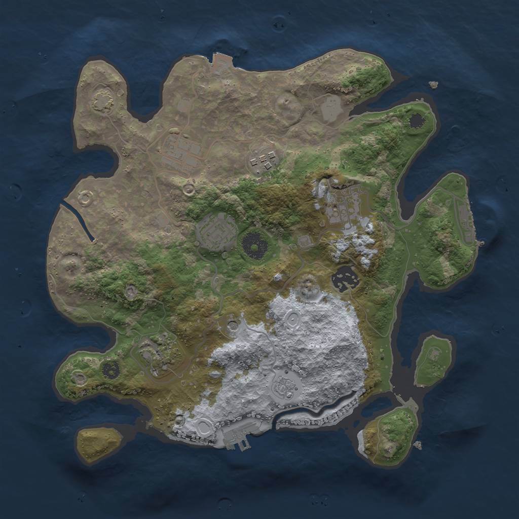 Rust Map: Procedural Map, Size: 3000, Seed: 25042, 14 Monuments