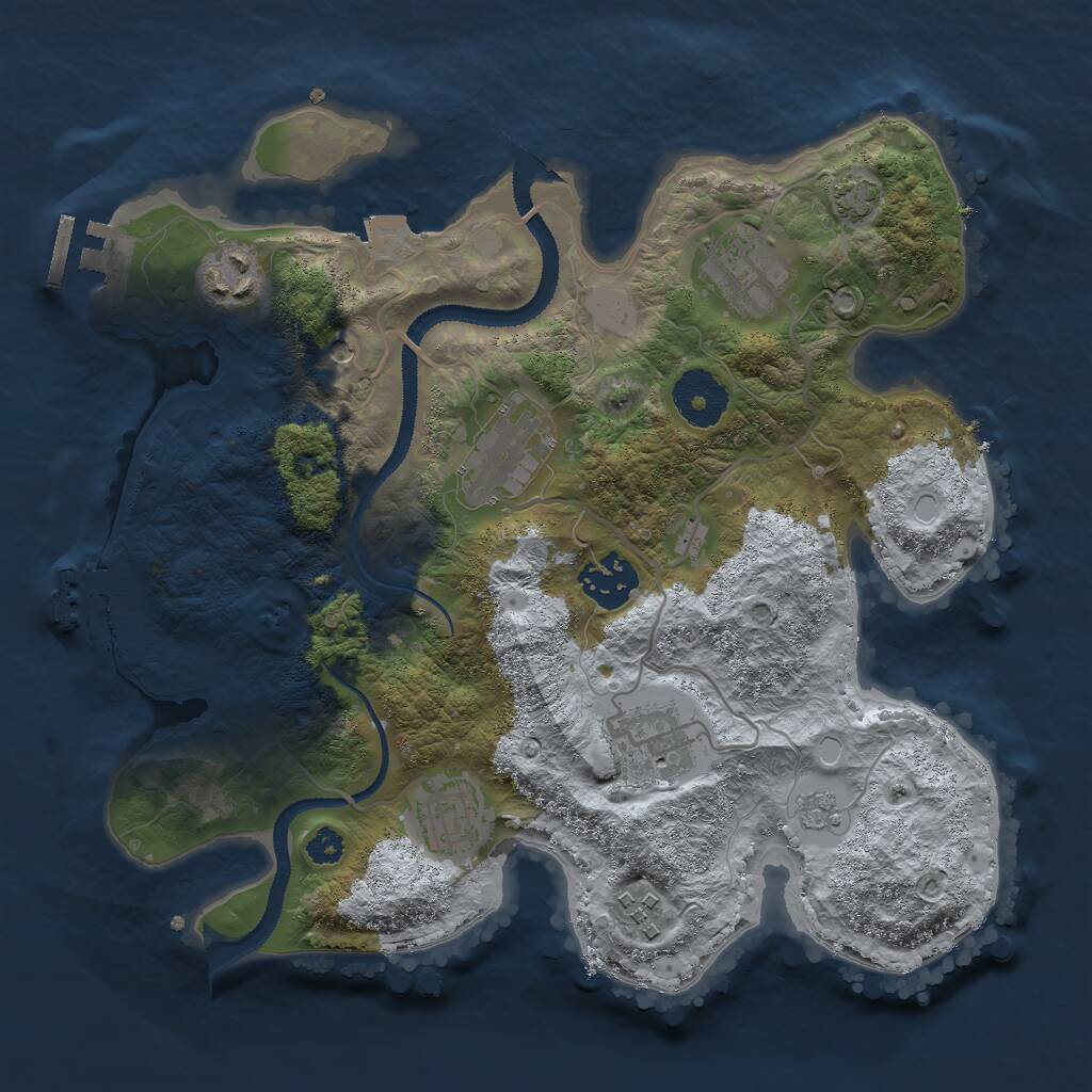 Rust Map: Procedural Map, Size: 3000, Seed: 457869068, 13 Monuments