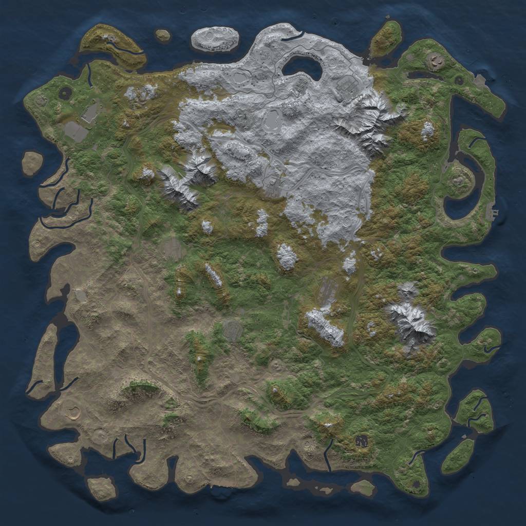 Rust Map: Procedural Map, Size: 6000, Seed: 98974, 19 Monuments