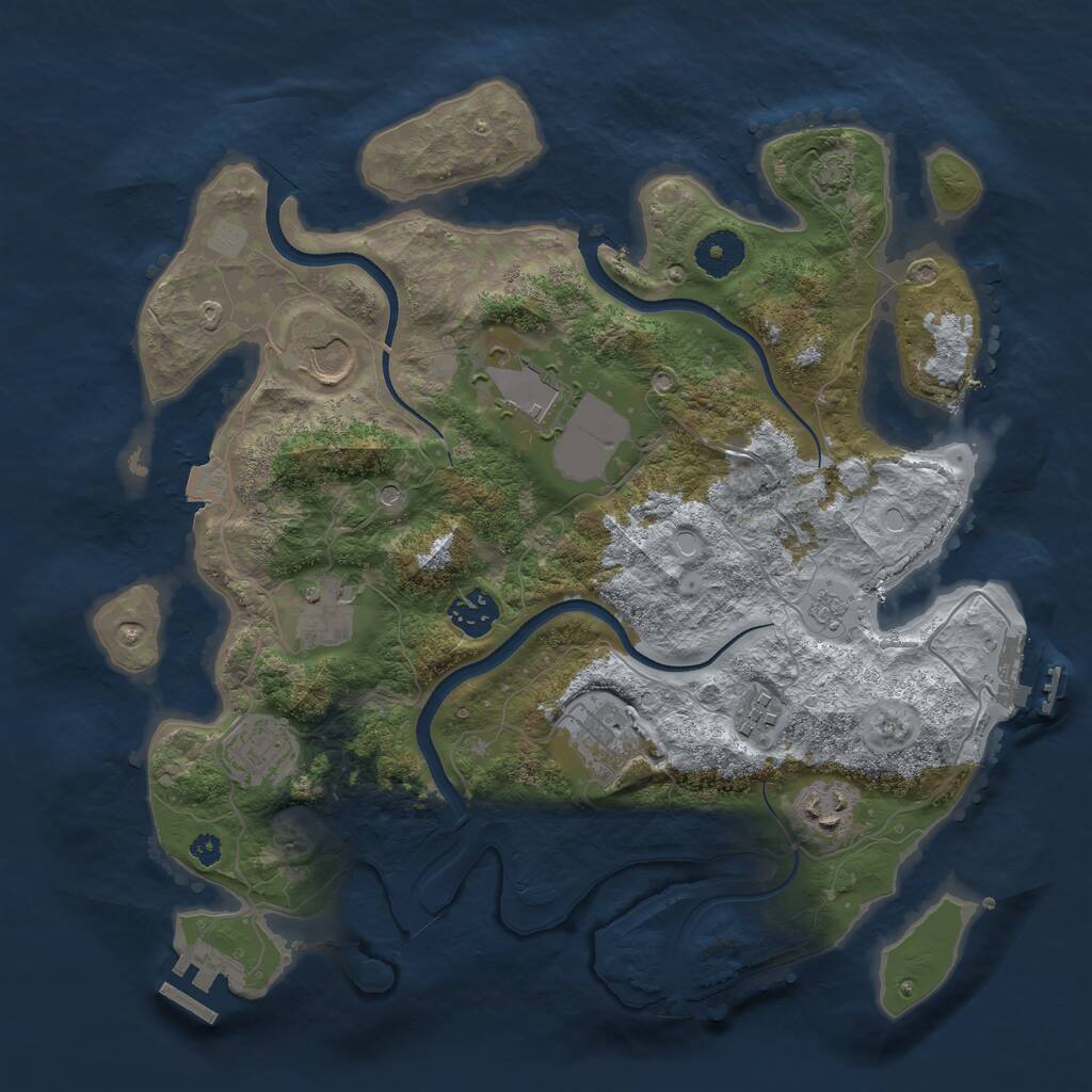 Rust Map: Procedural Map, Size: 3500, Seed: 144805499, 14 Monuments
