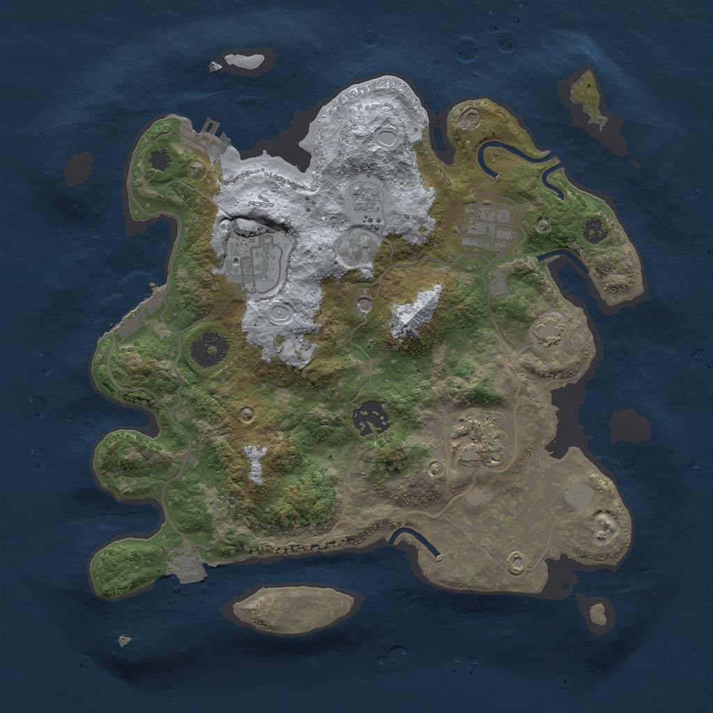 Rust Map: Procedural Map, Size: 3000, Seed: 67742477, 12 Monuments