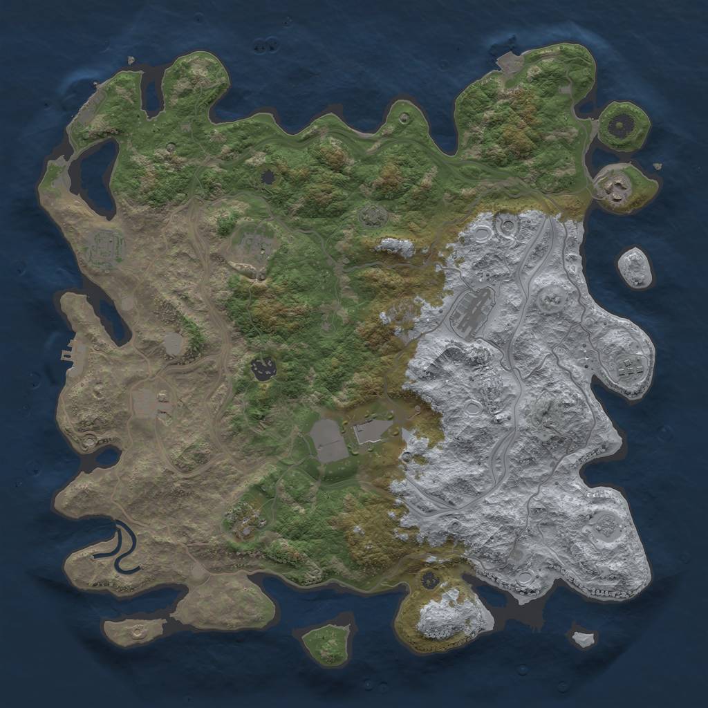 Rust Map: Procedural Map, Size: 4250, Seed: 636132374, 17 Monuments