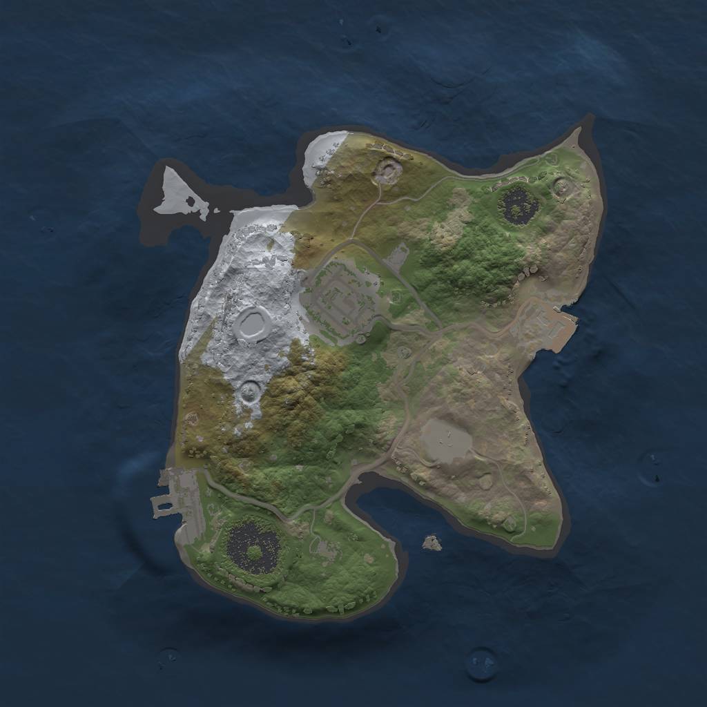 Rust Map: Procedural Map, Size: 2000, Seed: 574194914, 5 Monuments