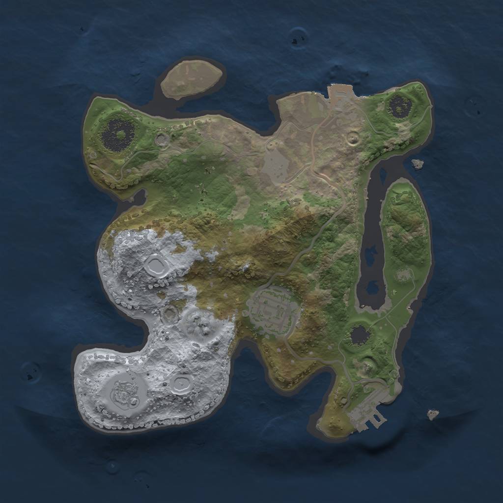Rust Map: Procedural Map, Size: 2300, Seed: 1540916961, 6 Monuments