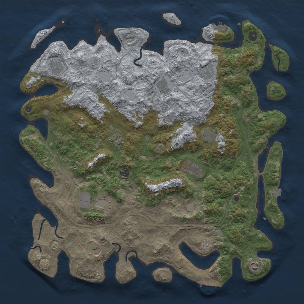 Rust Map: Procedural Map, Size: 4800, Seed: 774907873, 19 Monuments