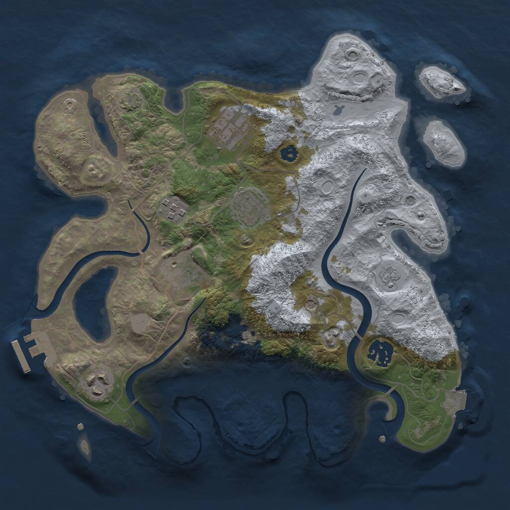 Rust Map: Procedural Map, Size: 3000, Seed: 326094132, 11 Monuments