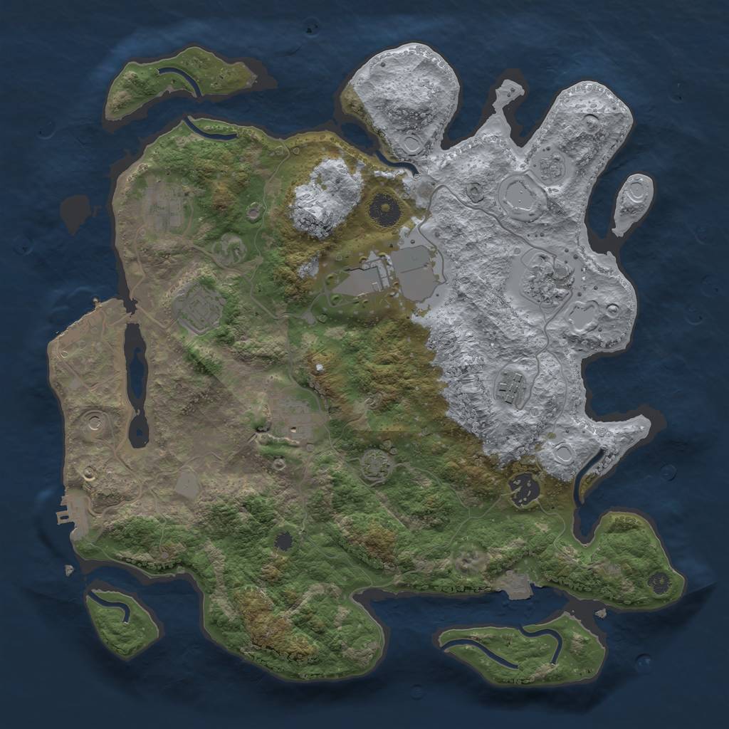 Rust Map: Procedural Map, Size: 3500, Seed: 986898983, 15 Monuments